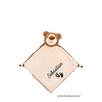 Schnuffeltuch Bär mit Schreibschrift
